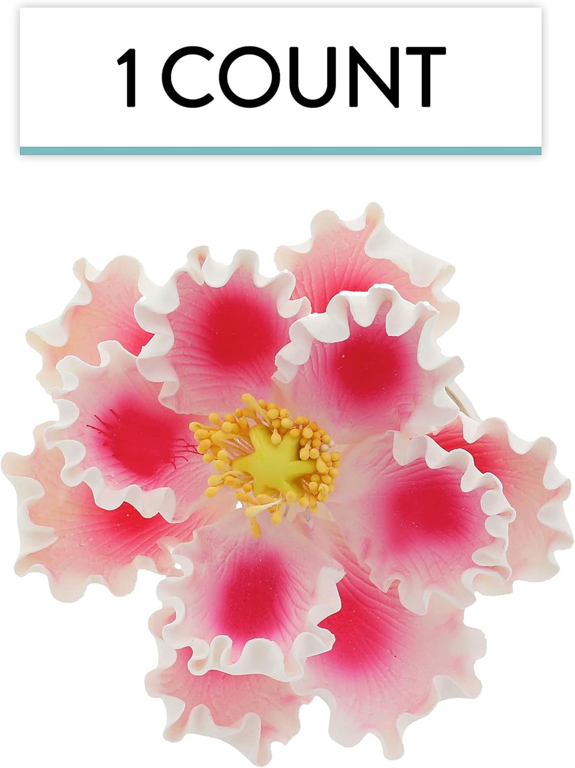Global Sugar Art Flores de pastel de azúcar de peonía rosa con blanco de lujo, 1 unidad por el chef Alan Tetreault