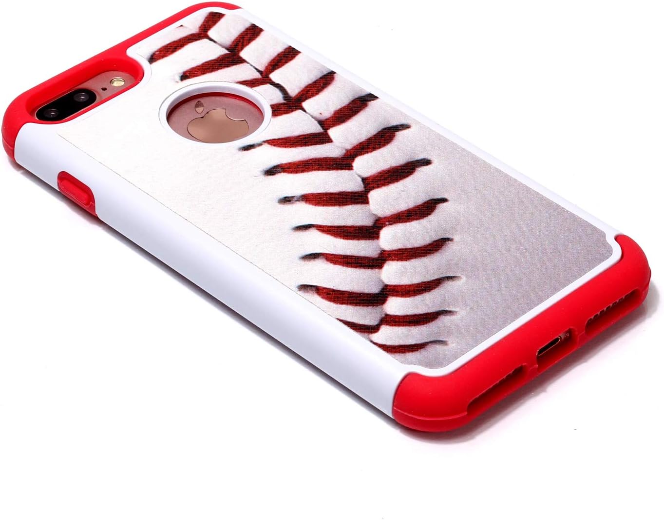 Sunshine – Tech Funda para iPhone 7 Plus, diseño deportivo de béisbol, policarbonato duro de absorción de golpes y silicona interior híbrida de
