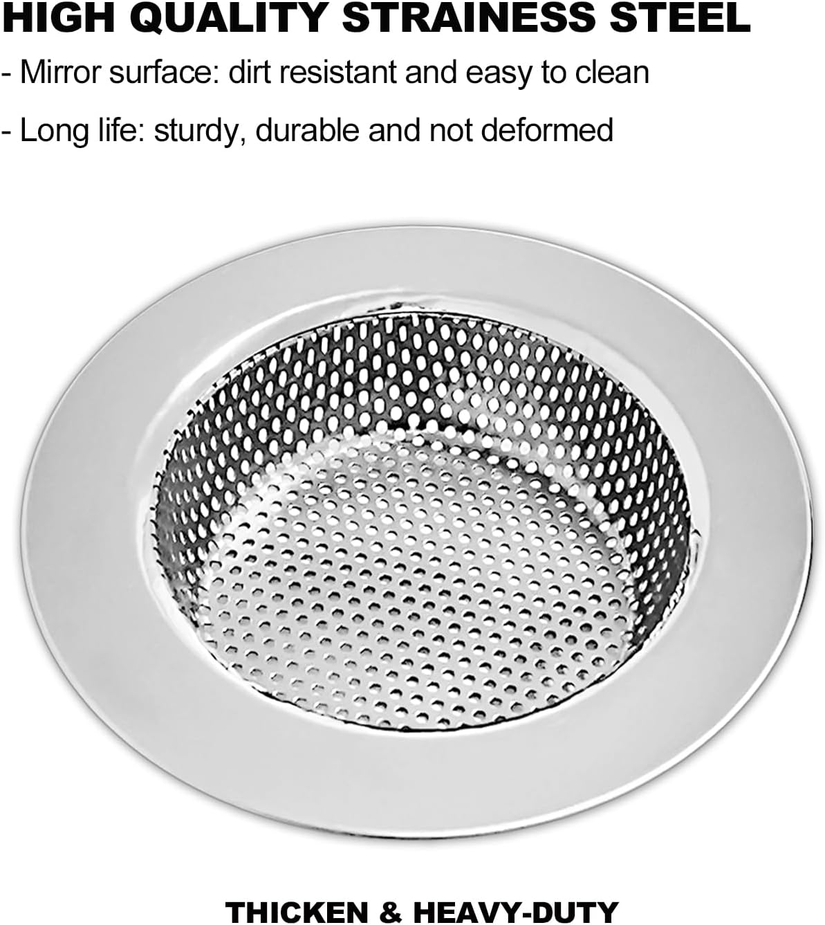 2 coladores de drenaje para fregadero de cocina, colador, cesta, cubierta, filtro, trampapantalla, borde ancho grande de 4.5 pulgadas de diámetro,