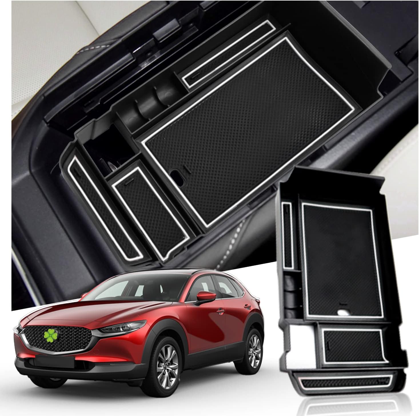 Ruiya Organizador de consola central para CX 30 2020-2024, Mazda CX 30, accesorios CX30, consola central, material ABS, bandeja de consola central