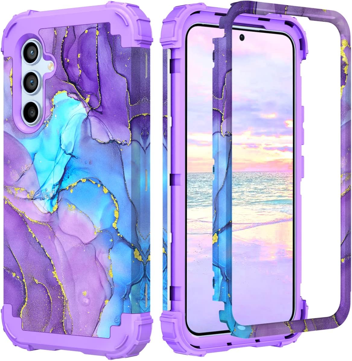 Hocase Funda para Samsung Galaxy A54 5G 2023, protección resistente a prueba de golpes, protección de goma de silicona suave, funda protectora
