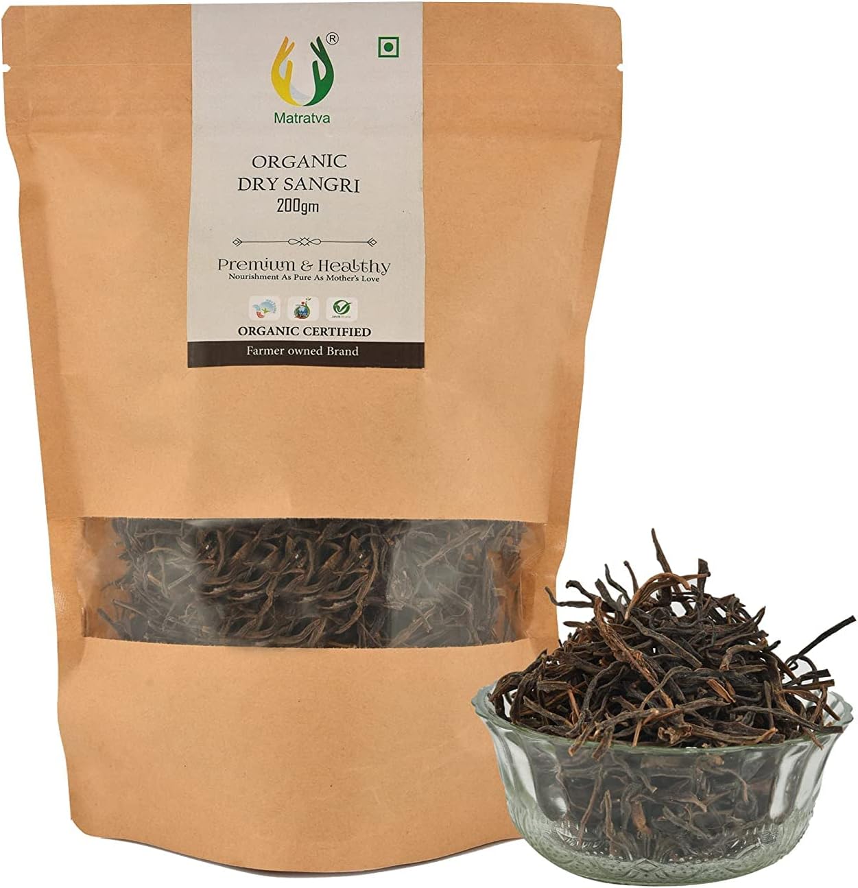 Matratva Sangri seco orgánico 3.53oz Ker Sangri Rajasthani Dry Sangri Sukha Saag Frijoles secos Khejri Sanghri sin conservantes añadidos, 3.5274