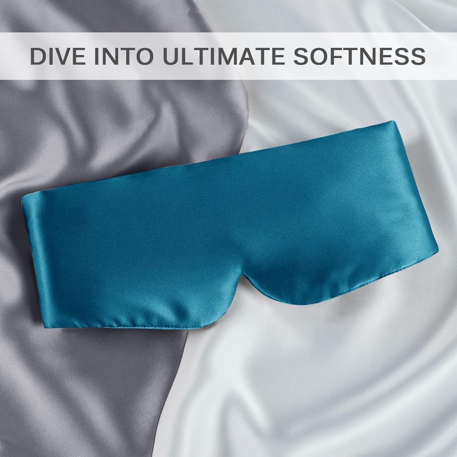 Zenssia Máscara de dormir 100% seda de morera para hombre y mujer con diadema ajustable, máscara de dormir grande de tamaño completo y venda para un