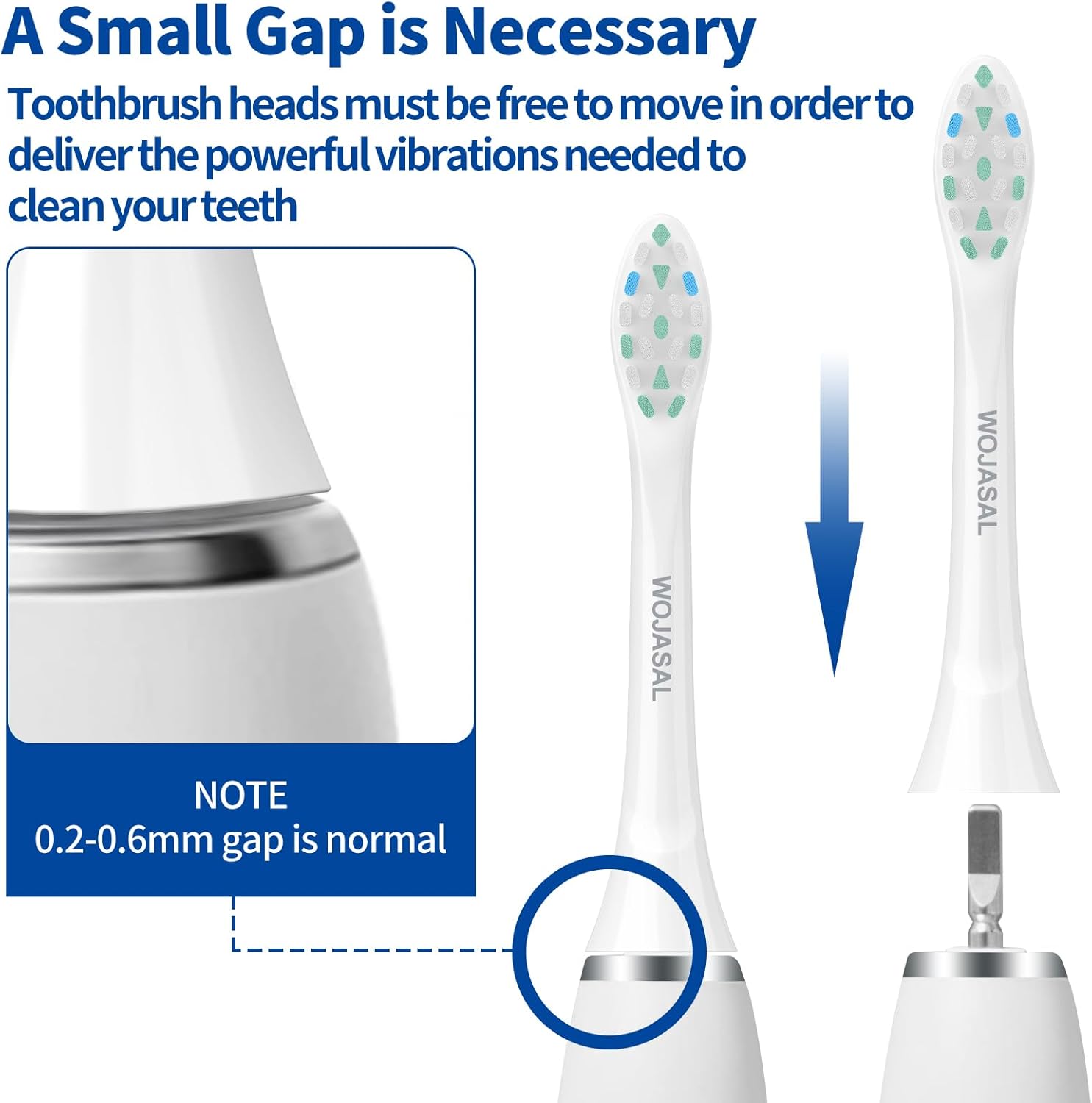 WOJASAL Cabezales de cepillo de dientes de repuesto compatibles con el soporte de cepillo de dientes sónico Philips para cepillos de dientes Philips