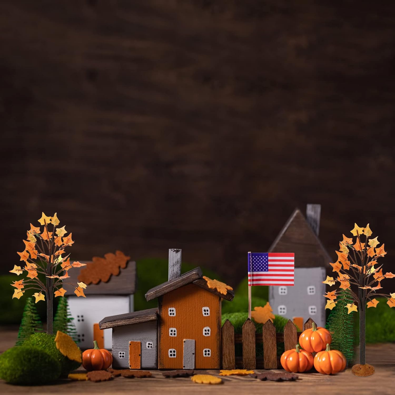 6 piezas de mini árboles de decoración pequeños de ramas navideñas, árboles de pueblo, árboles artificiales, árboles en miniatura, aldea, árbol para