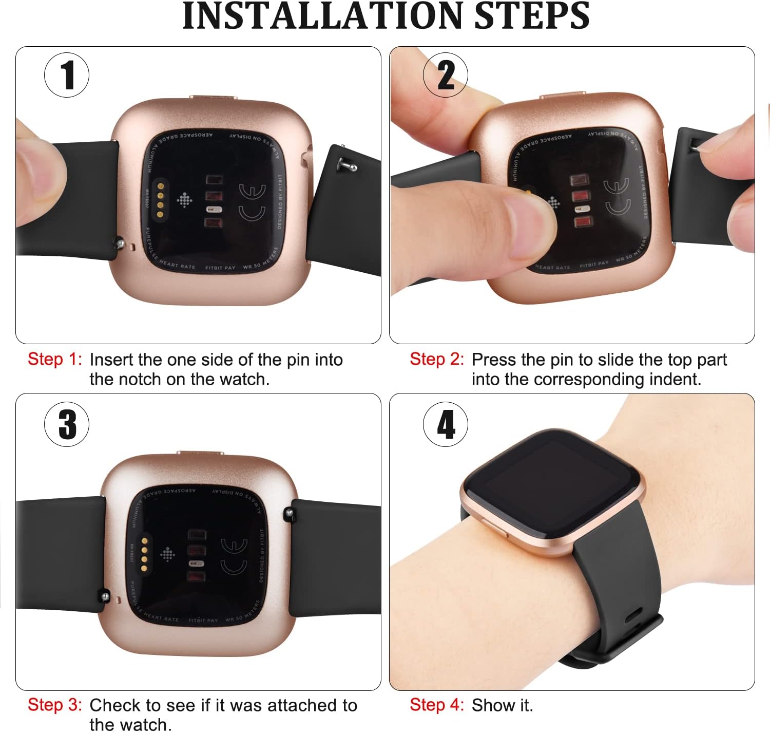 Vancle Correas para reloj inteligente Fitbit Versa 2Fitbit Versa SEFitbit Versa Lite para mujeres y hombres, correa deportiva de repuesto para reloj
