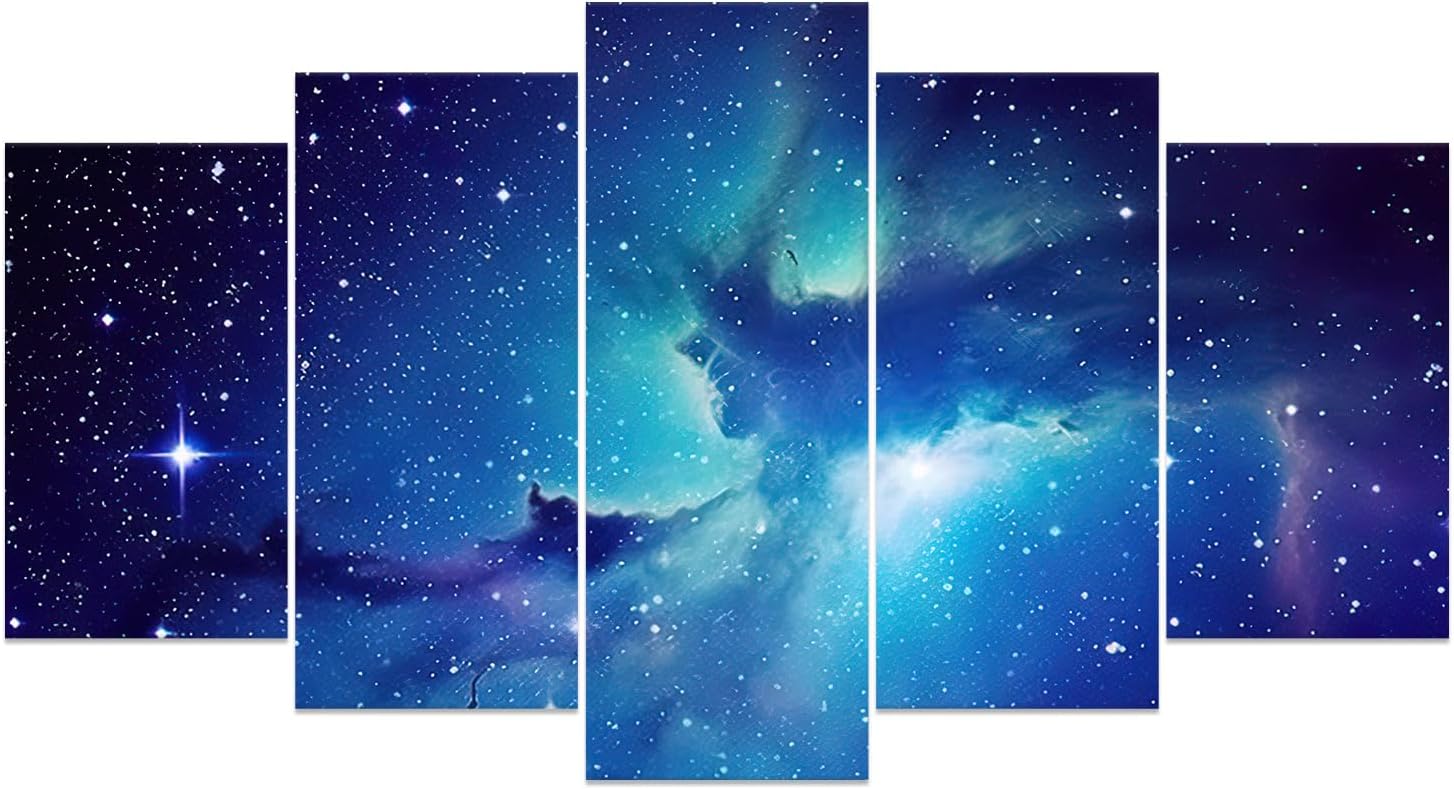 DOARTDO Lienzo decorativo para pared, 5 piezas de nebulosa del espacio exterior, decoración de pared, nebulosa de fantasía, ilustraciones para