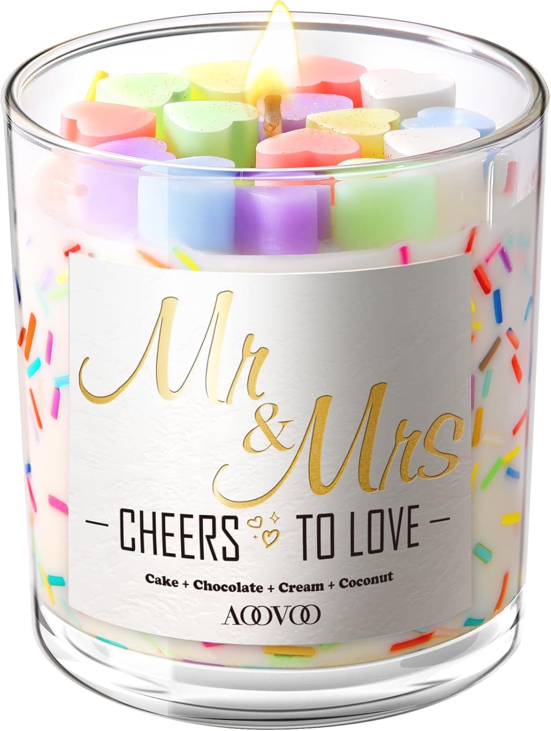 AOOVOO Regalos de compromiso de boda para parejas 2024  Regalos de velas Mr and Mrs para recién casados, regalos personalizados para despedida de