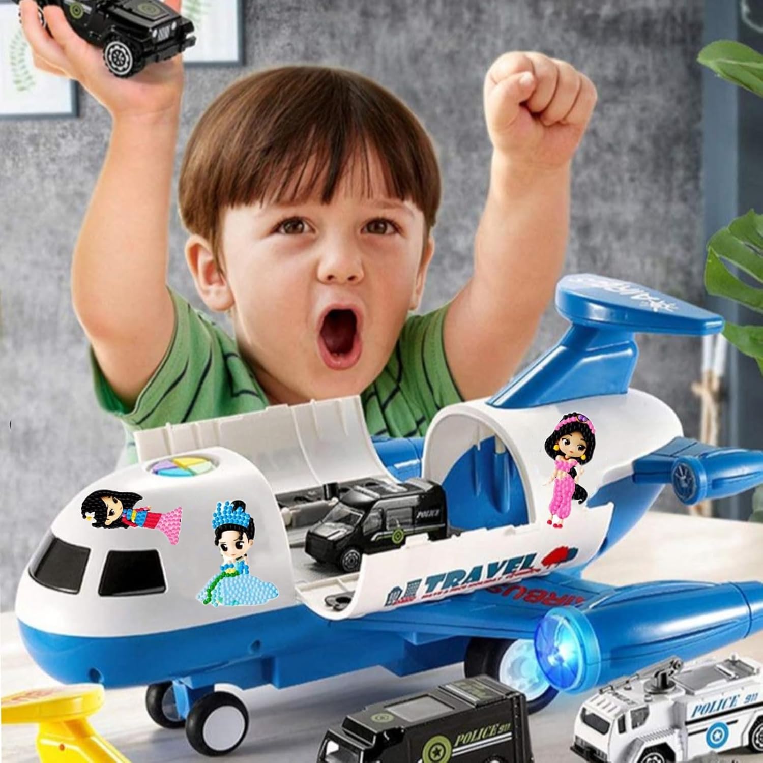 Fadgesy Kits de calcomanías artísticas de pintura 5D para niños, kits de pintura por números, kits de calcomanías artísticas para niños y niñas