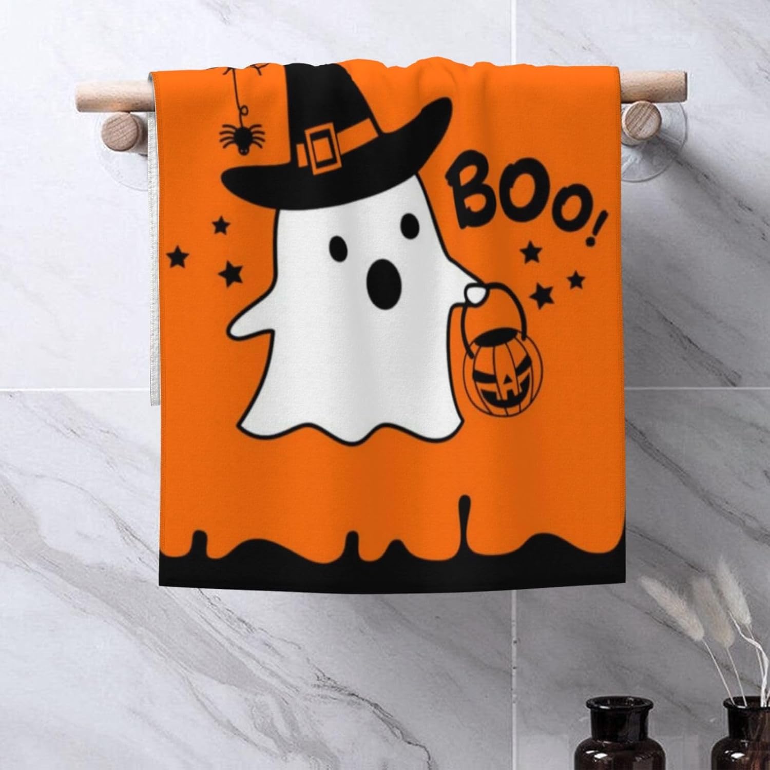 Aemca Juego de 1 toallas de mano para baño, juego de toallas de baño pequeñas y suaves fantasmas, paños decorativos para cocina, gimnasio, spa,