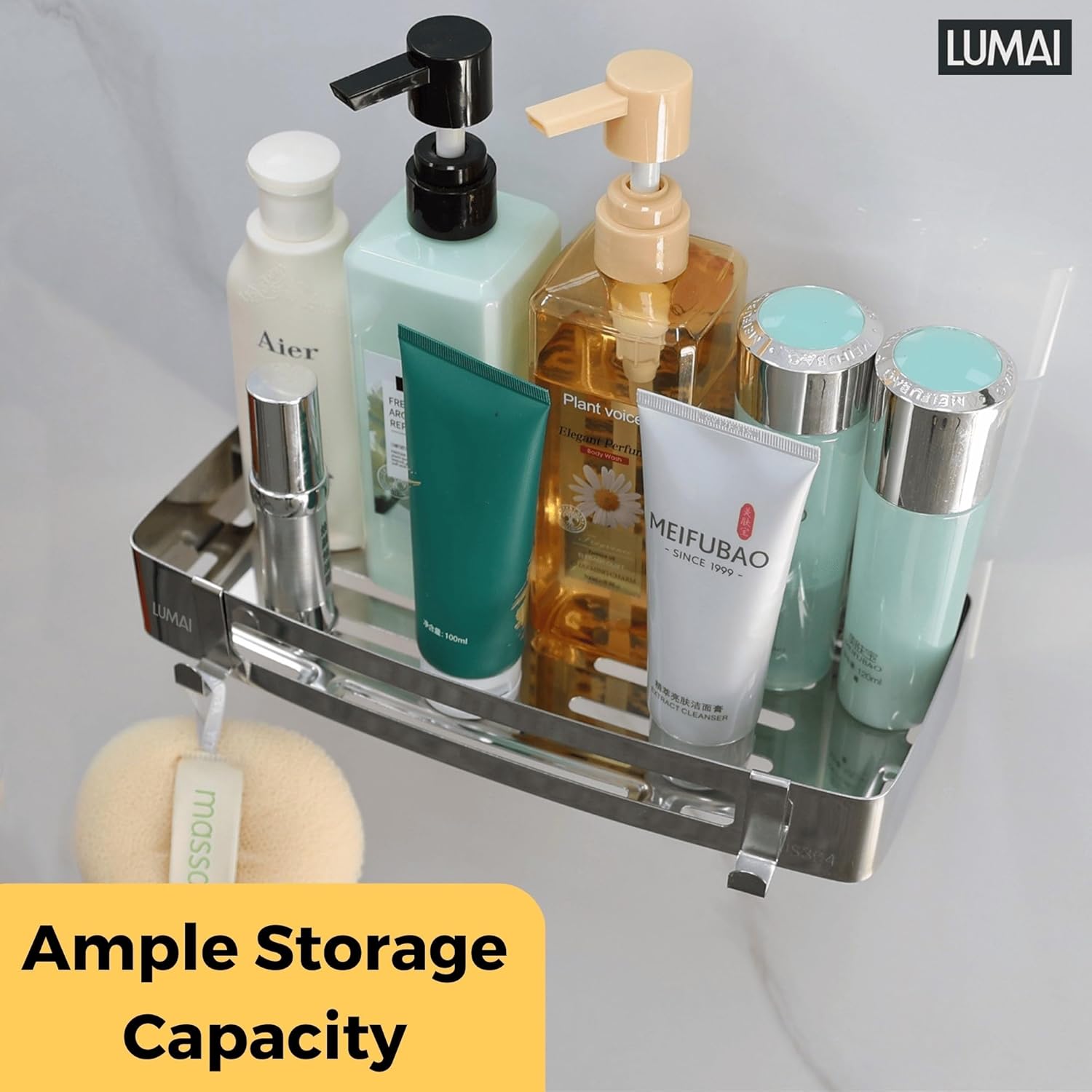 Adhesivo plateado para ducha estante de ducha colgante, soporte para champú para ducha, estante adhesivo de baño, organizador de ducha, organizador