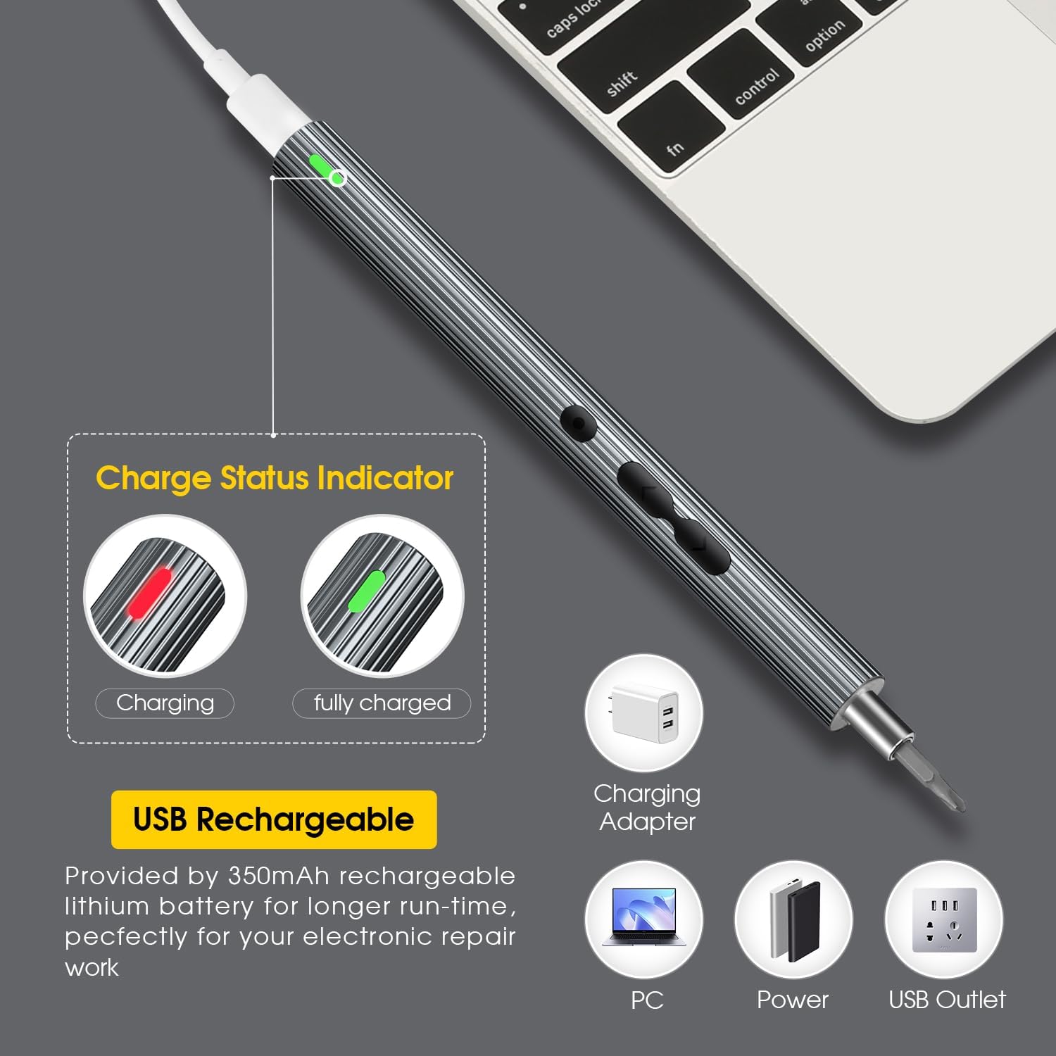 UF-TOOLS – Juego de destornilladores eléctricos 58 en 1, kit de destornilladores inalámbricos recargables, kit de herramientas de reparación de