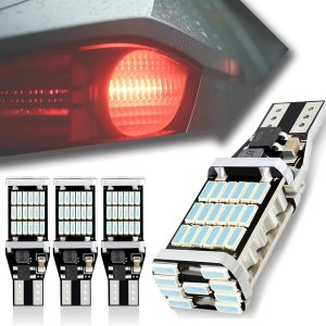 4 luces de freno T15 para automóvil, 4014-45smd DC 12V 360 de alto brillo, luz de marcha atrás, repuesto de señal de giro, LED Canbus continuo 4 luces de freno T15 para automóvil, 4014-45smd DC 12V 360 de alto brillo, luz de marcha atrás, repuesto de señal de giro, LED Canbus continuo