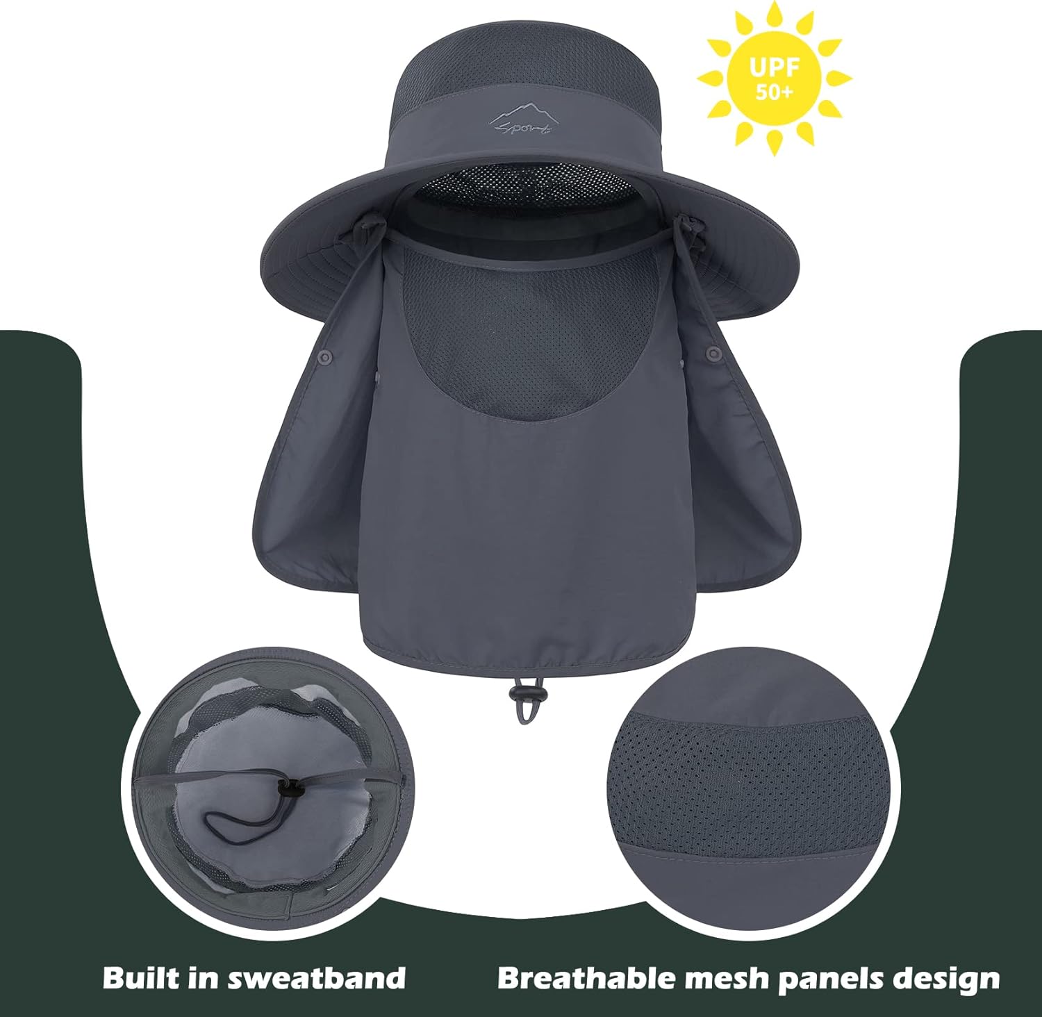 Century Star Sombrero de pesca plegable para mujer y hombre, protección solar, protección UV, sombrero de senderismo, cubo de tribu al aire libre