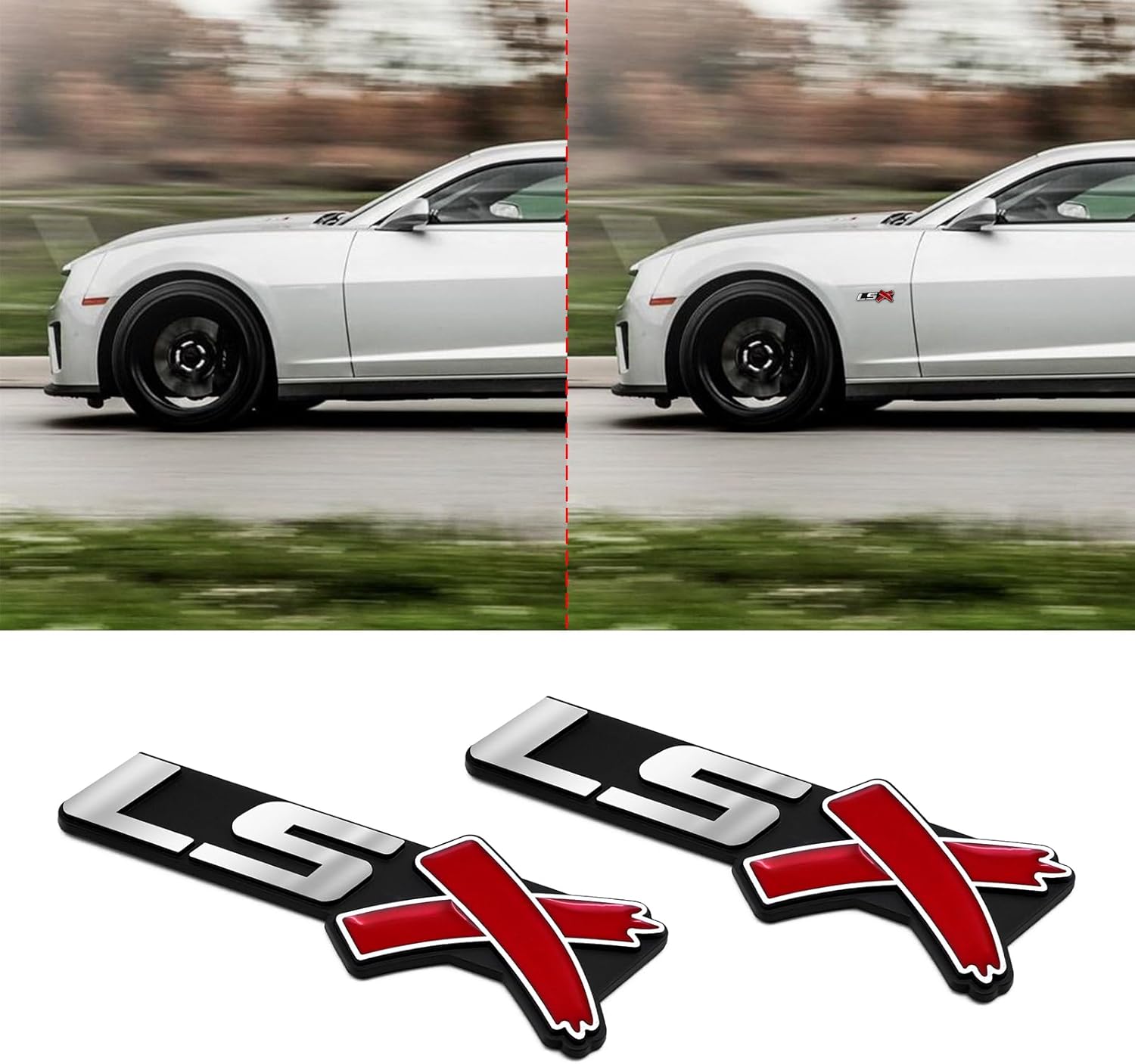 2 unidades LSX Car 3D Letra Fender Side o Rear Trunk Emblema ABS Placa de identificación personalizada Adhesivo para Camaro Corvette LS LT ZL SS