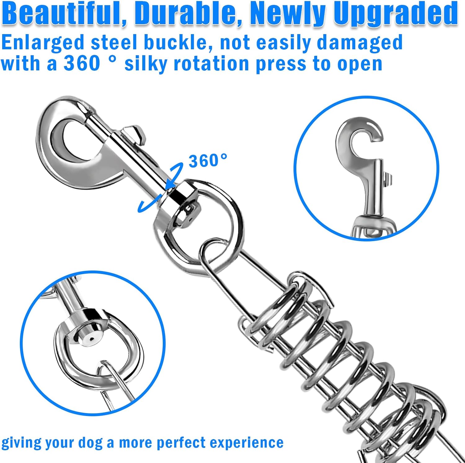 NAZOU Correa de perro de 12 pulgada para perros medianos y grandes de 4 pies, 6 pies, 10 pies, 15 pies, correa resistente para perro, correa