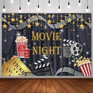 Sendy Telón de fondo de noche de cine de 7 x 5 pies, decoración de fiesta de cumpleaños, ceremonia de entrega de premios, centelleante, estrella, Sendy Telón de fondo de noche de cine de 7 x 5 pies, decoración de fiesta de cumpleaños, ceremonia de entrega de premios, centelleante, estrella,