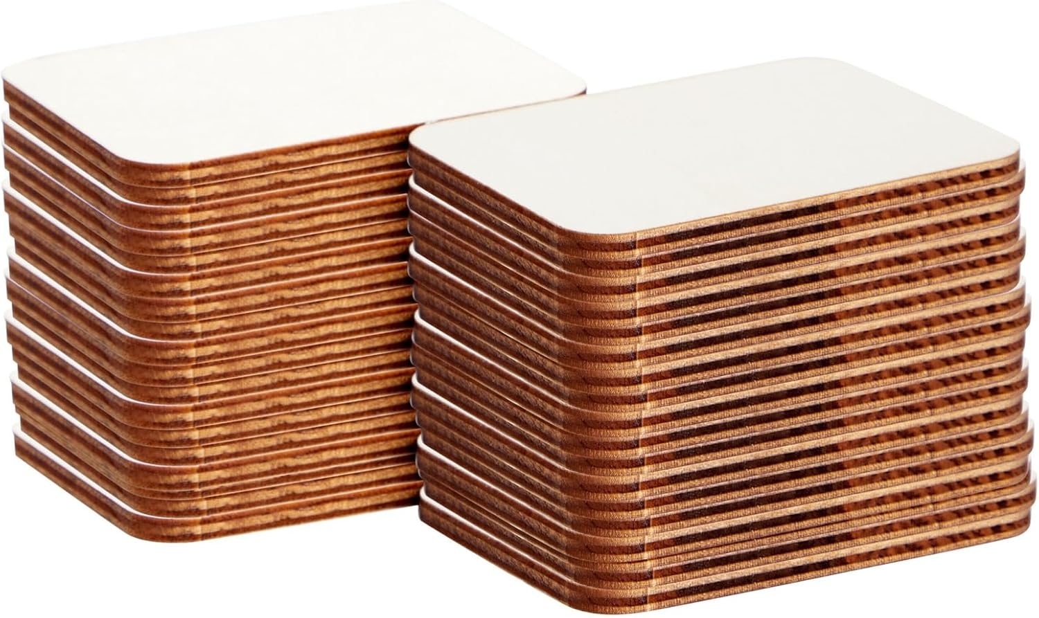 Bright Creations Paquete de 36 rectángulos de madera sin terminar para manualidades, recortes de madera de 2.5 x 3.5 con esquinas redondeadas para