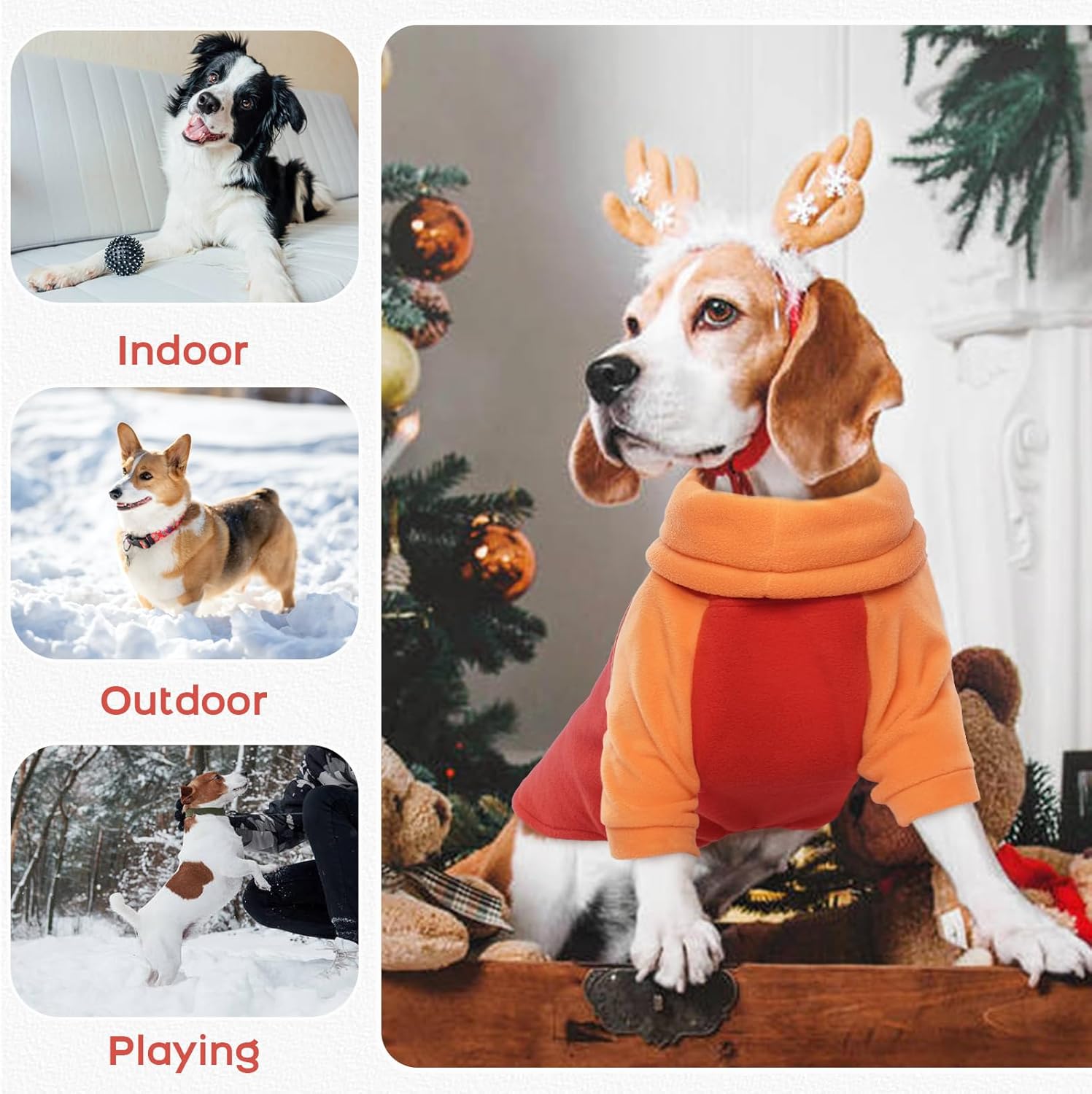 Bonaweite Chaleco de forro polar para perro, suéter de forro polar cálido para perro, chaqueta de forro polar para invierno resistente al viento,