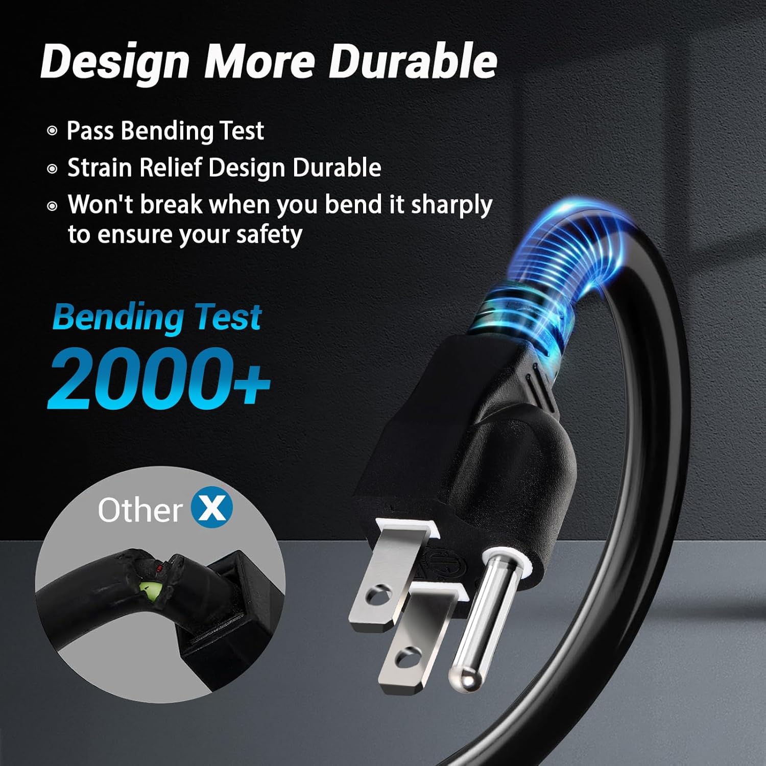 YOTIGER Cable de extensión para exteriores de 1 a 4 divisores para luces de Navidad, máximo 33.3 pies de extremo a extremo (43 pies en total),