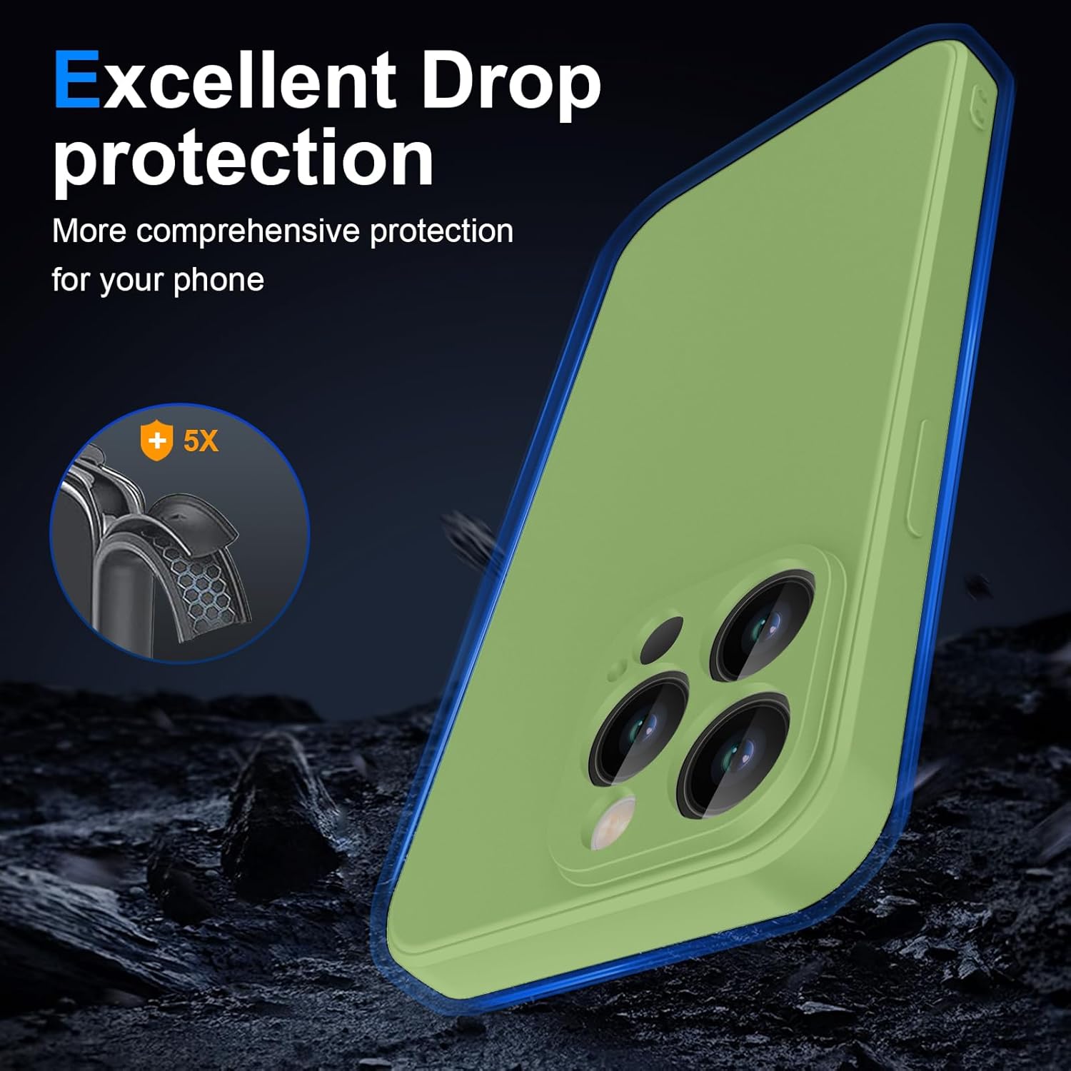 CMYFUTNG Funda para iPhone 13 Pro Max, silicona líquida de alta calidad sedosa al tacto, protección de la cámara, forro de microfibra suave