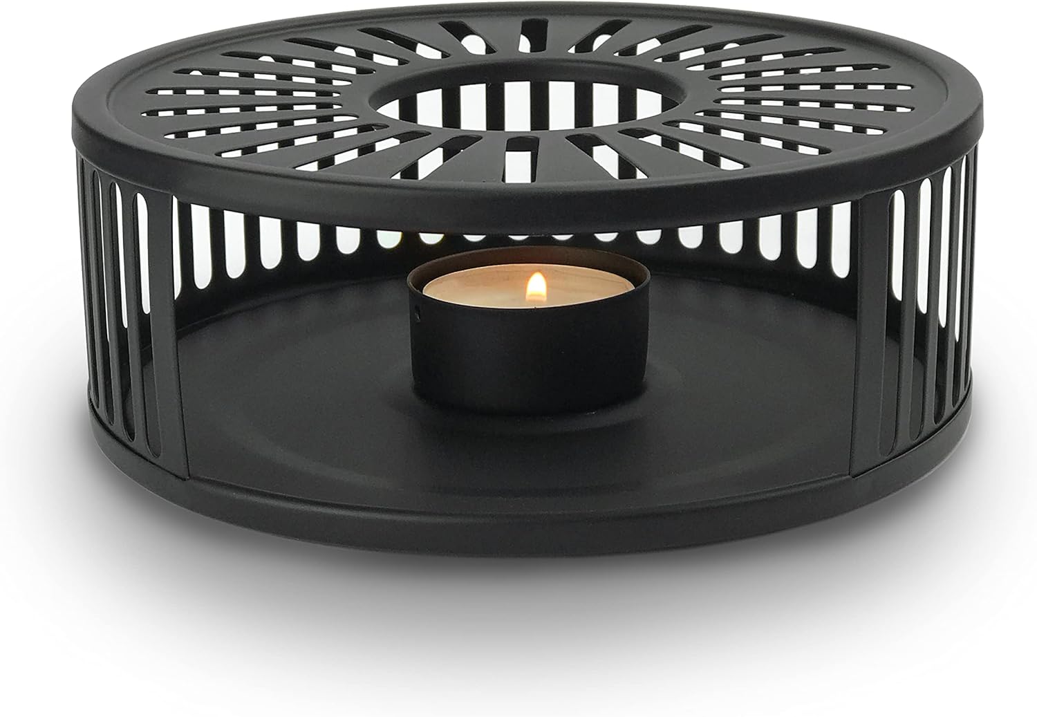 Creano Black Design Stainless Steel Tea Warmer with Tea Light Holder – Tea Cosy – Stable Not Rattling – Rechaud Suitable for All Teapots