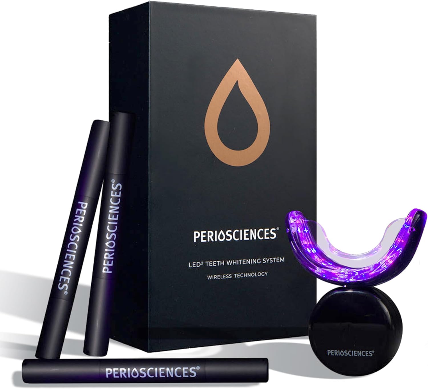 PerioSciences Sistema de blanqueamiento dental  LED Dispositivo de luz de blanqueamiento dental inalámbrico  3 dientes blanqueamiento de gel pluma