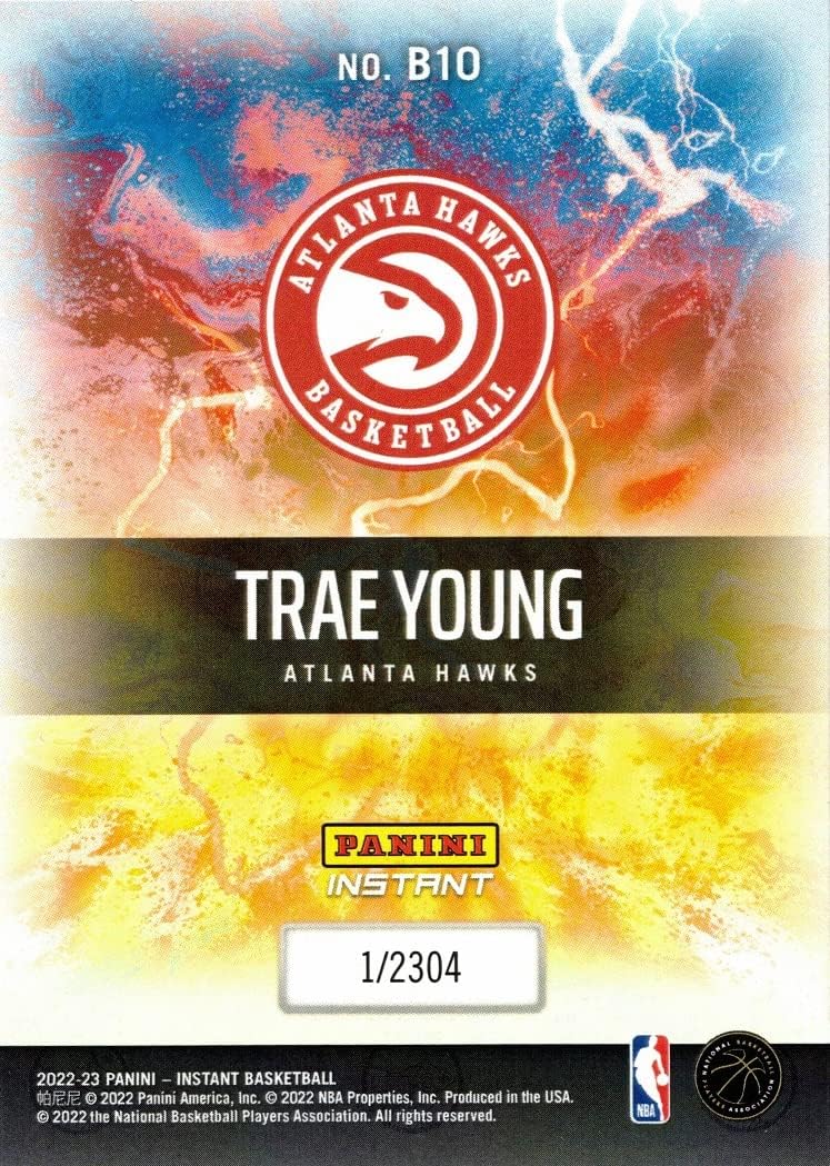 2022-23 Panini Instant Breakaway #B10 Trae Young Basketball Card Hawks