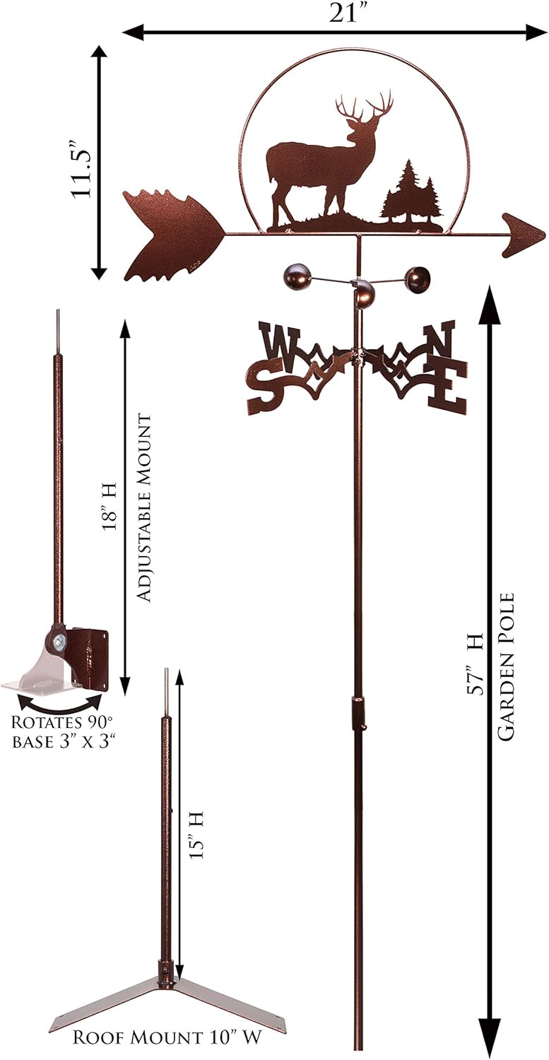 SWEN Products Deer Buck Wildlife Veleta (Estaca de jardín incluida)