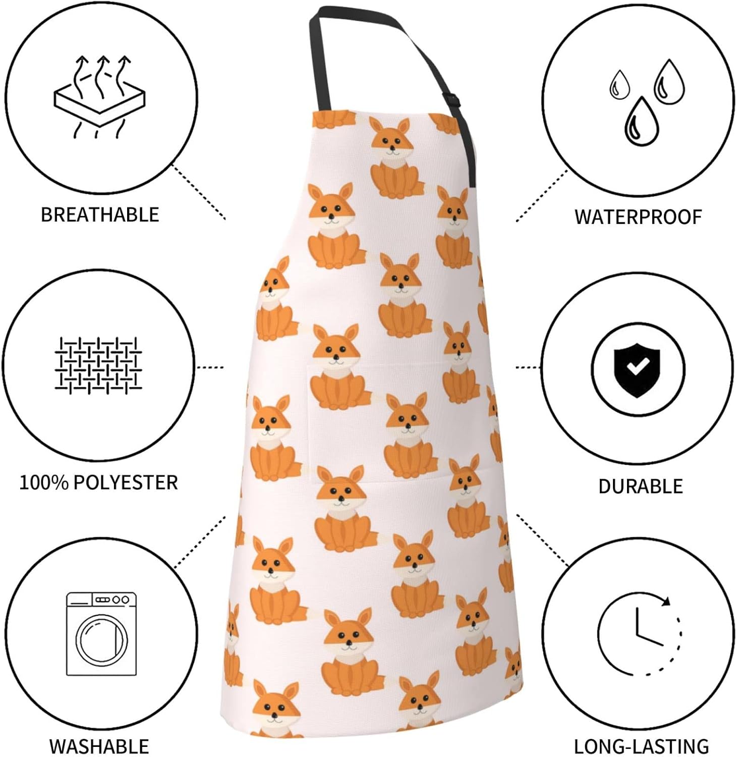 Delantales para mujer con bolsillos, delantal de chef ajustable, correa para el cuello, delantal de cocina impermeable
