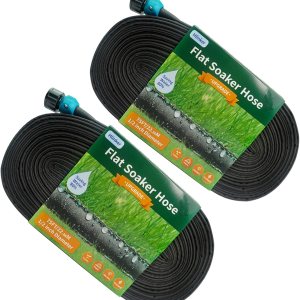 Manguera de remojo plana de 15, 25, 30, 50, 75, 100, 150 pies para camas de jardín, manguera de riego por goteo constante enlazable de 150 pies y 12 Manguera de remojo plana de 15, 25, 30, 50, 75, 100, 150 pies para camas de jardín, manguera de riego por goteo constante enlazable de 150 pies y 12