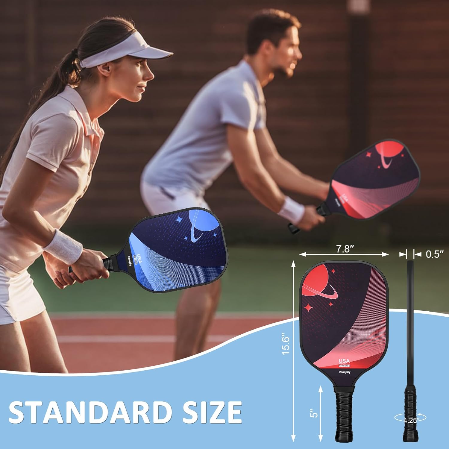 Pennpliy Pickleball Paddle Set of 4, Pickleball Set with Net, Pickleball Set with Net and Paddles, Pickleball Set 4, Pickleball Paddles, Balls &