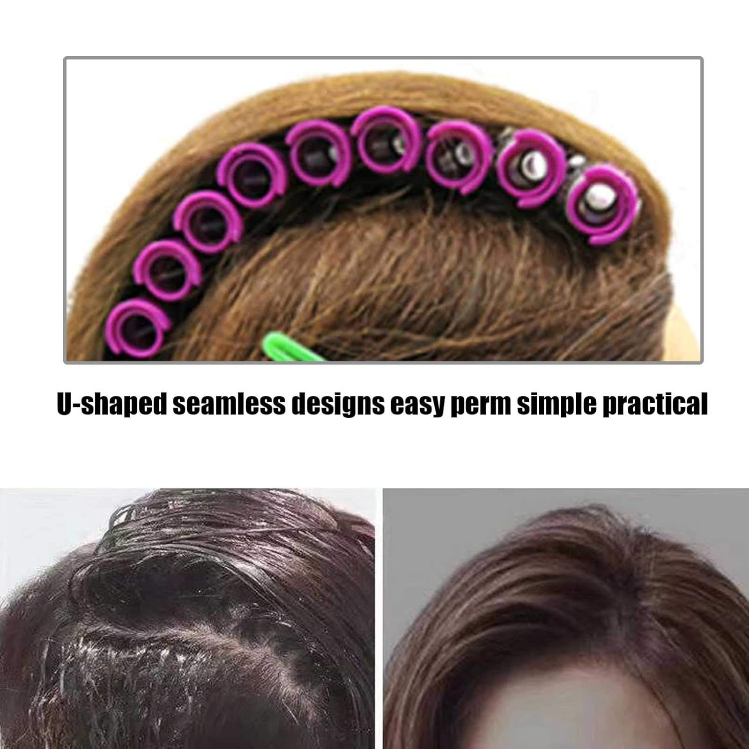 Uxsiya Juego de 20 rodillos para el cabello, varillas de permanente, esponjosas, rizadores de pelo, kit de herramientas de peluquería para niñas y