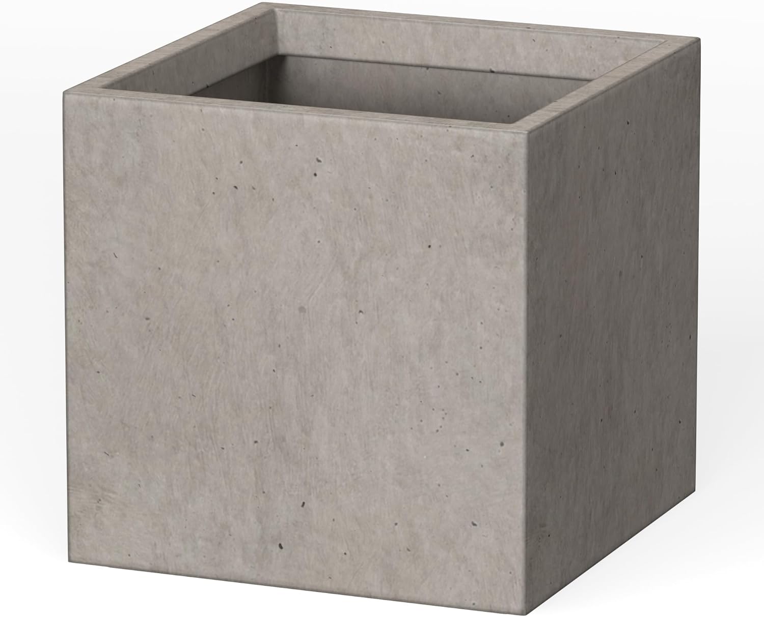 Kante Maceta cuadrada de hormigón de 10 pulgadas para exteriores, interiores, patio, jardín, maceta grande con orificio de drenaje y tapón de goma,