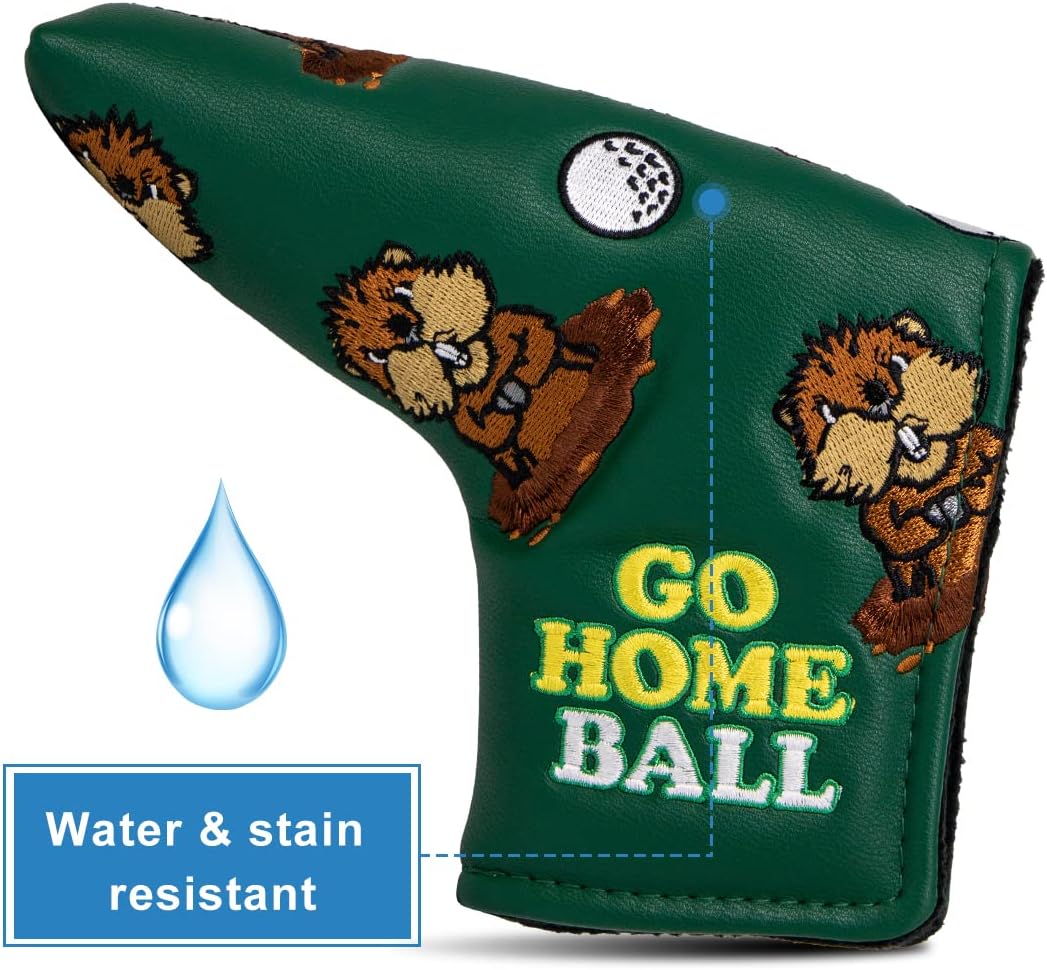 Barudan Golf Groundhog Golf Driver Head Cover Headcover 3 Wood Cover Hybrid Headcover Putter Head Cover -Fairway Rescue Wood Head Cover fits for