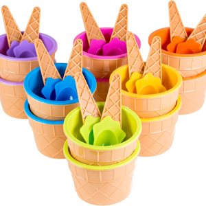 Green Direct Vasos de helado de plástico con cucharas  Tazones de postre Sundae para yogur congelado – 6 Green Direct Vasos de helado de plástico con cucharas  Tazones de postre Sundae para yogur congelado – 6