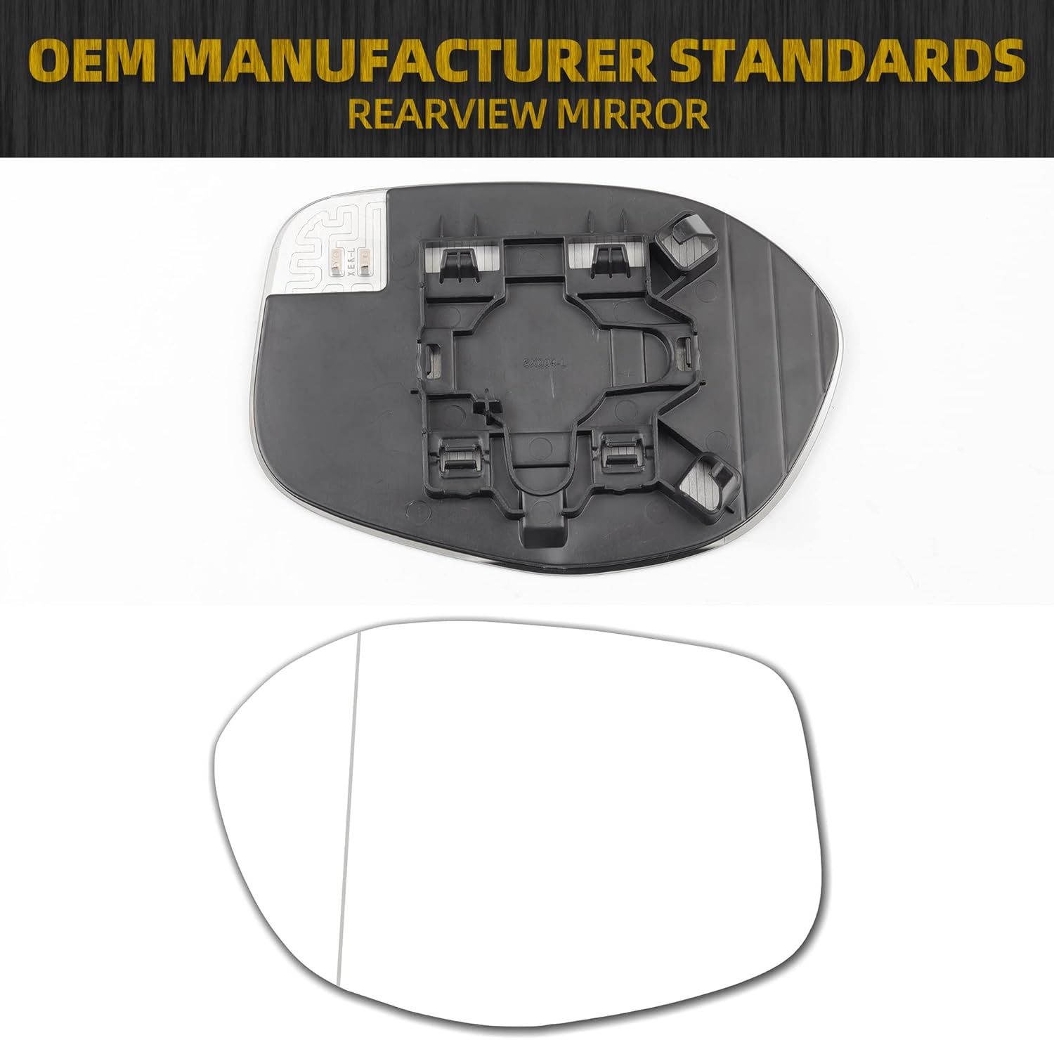 Dasbecan 76203TK8A41 Espejo de cristal izquierdo del lado del conductor con placa de plástico compatible con Honda Odyssey 2014 2015 2016 2017
