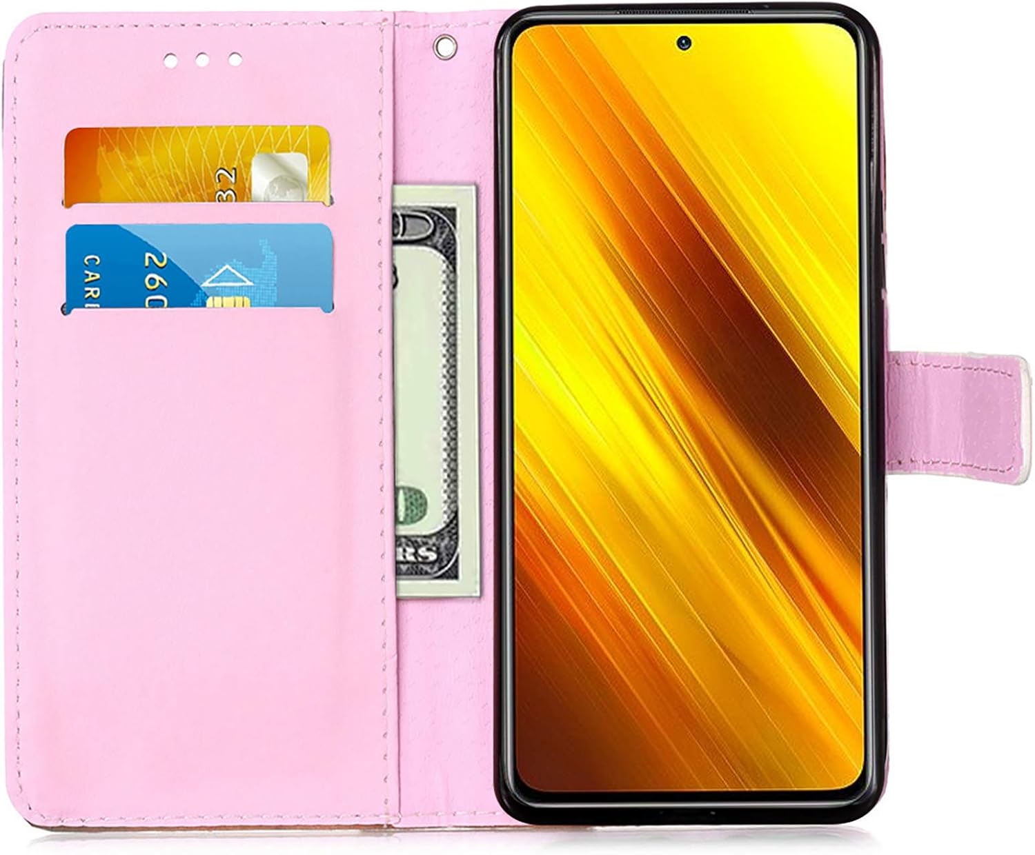 ONV Funda tipo cartera para Xiaomi Poco X3 NFC, funda de teléfono con patrón de animales con soporte para tarjetas, funda de cuero con cierre