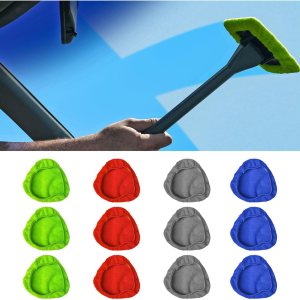 Ziciner 12 paños de microfibra para el cuidado del automóvil para limpiador de parabrisas, kit de cubierta de almohadillas de microfibra Ziciner 12 paños de microfibra para el cuidado del automóvil para limpiador de parabrisas, kit de cubierta de almohadillas de microfibra