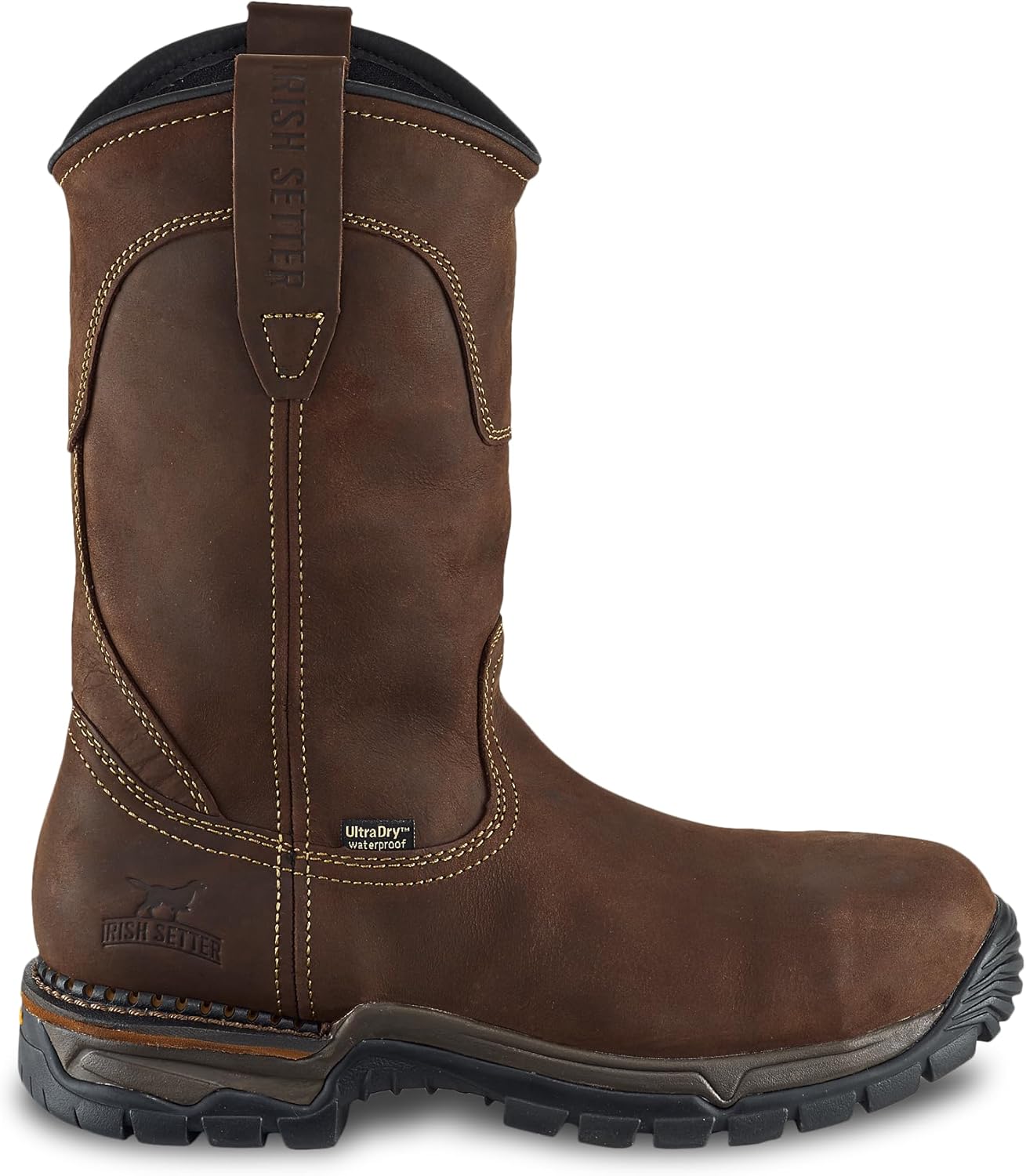 Irish Setter, Two Harbors, para hombre, 11 pulgadas, impermeable, puntera de seguridad de acero, bota de trabajo, marrón