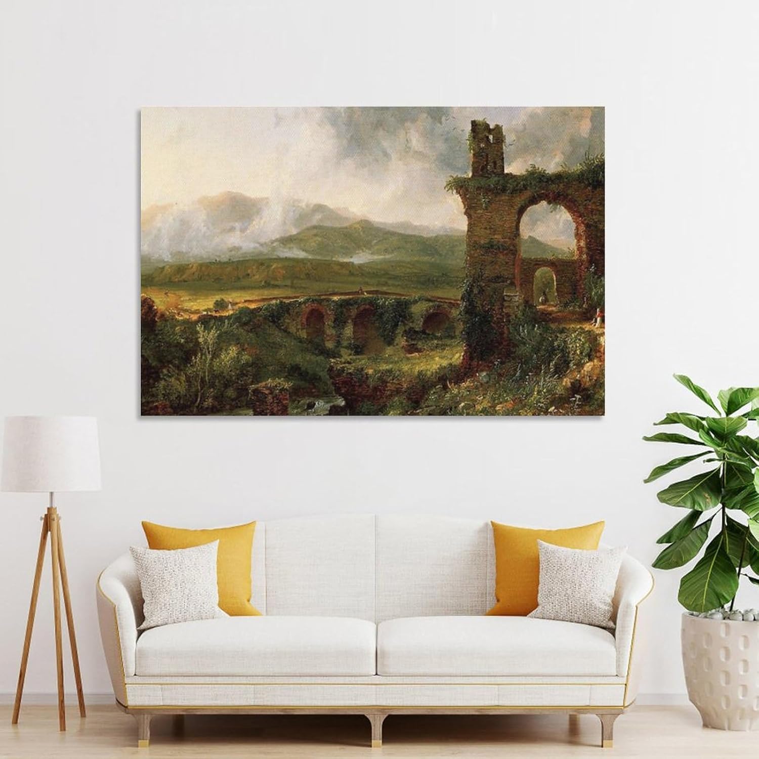 Painter Thomas Cole Painting Art Poster A View near Tivoli (Morning) Home Decor Poster Wall Art Hanging Picture Print Bedroom Decorative Painting