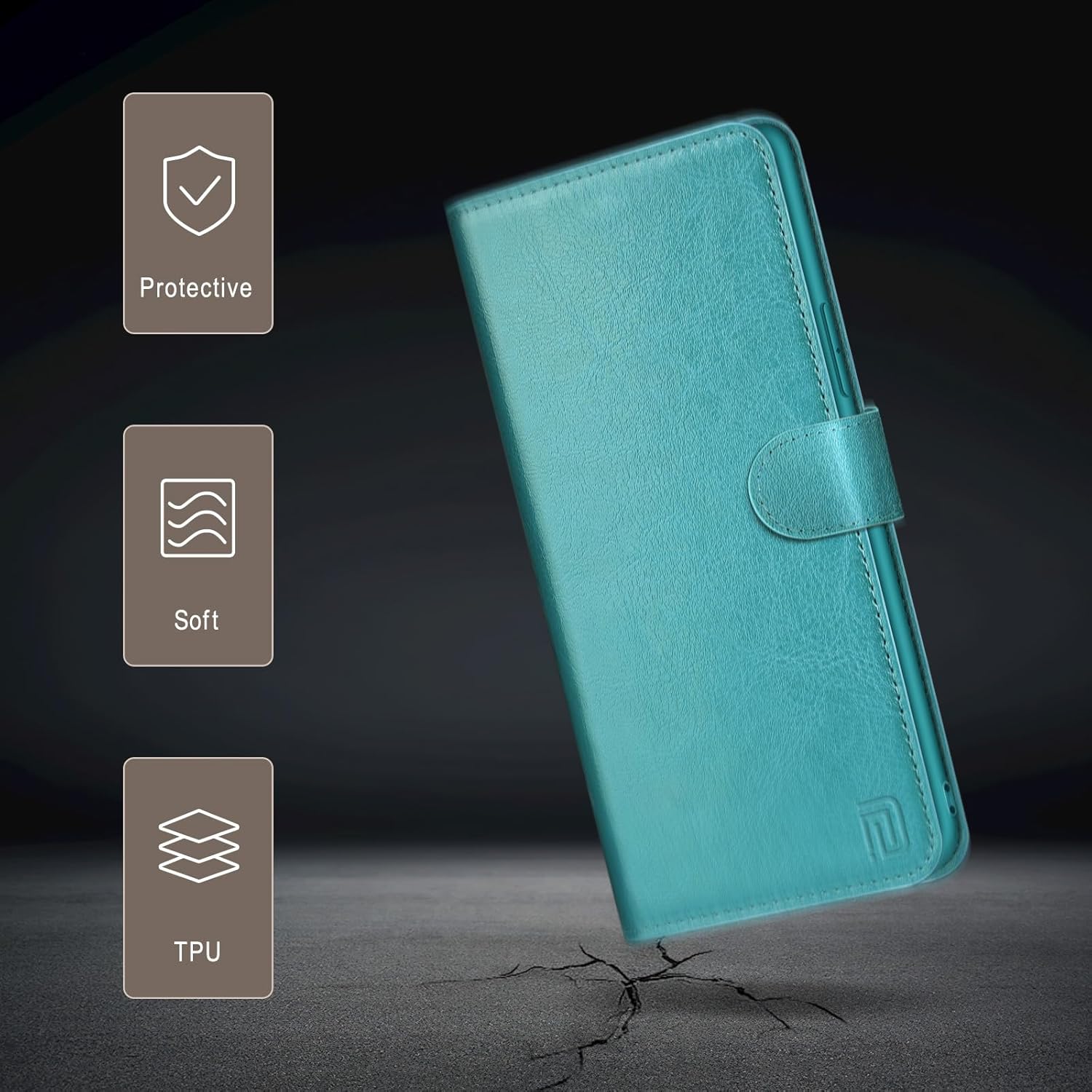 Funda tipo cartera desmontable 2 en 1 para Samsung Galaxy S21 con tarjetero de crédito, bloqueo RFID, funda protectora de piel sintética con tapa