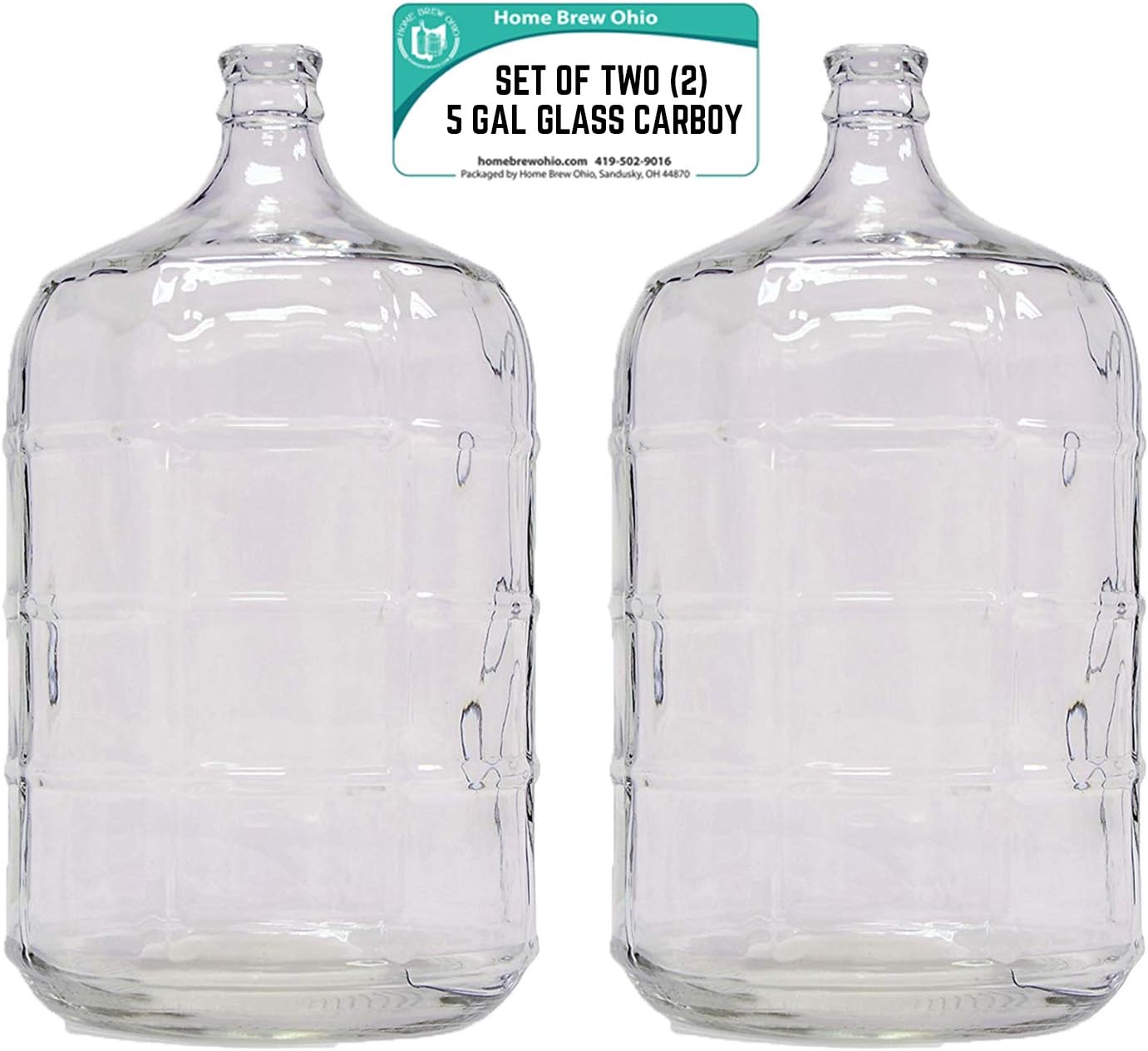 Home Brew Ohio – Juego de 2 botes de cristal (5 galones, 2 unidades)
