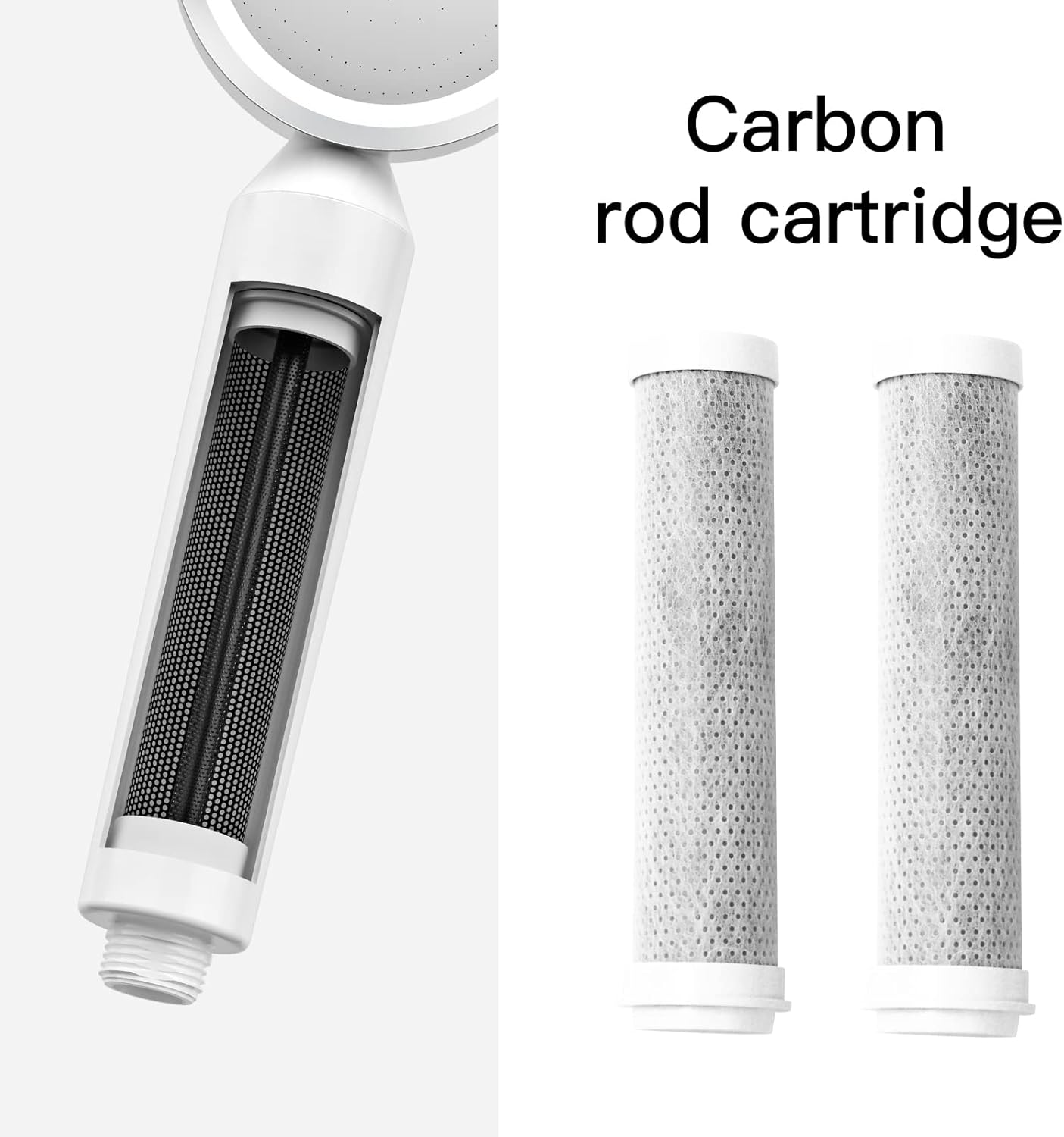 Juego de 2 cartuchos de filtro de fibra de carbono para cabezal de ducha para hélice desmontable Hydro Shower Jet Sets