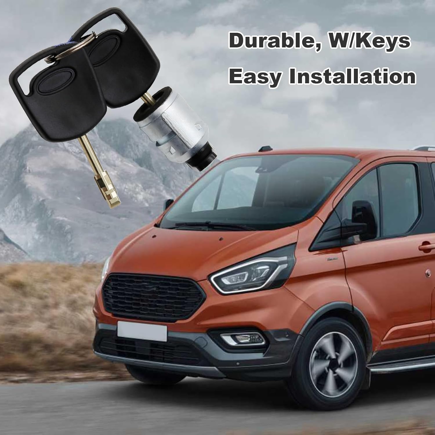 Kit de reparación de cilindro de cerradura de puerta de combustible con 2 llaves de repuesto para Ford Transit Connect 2002-2012 2S6Z-5828624-A