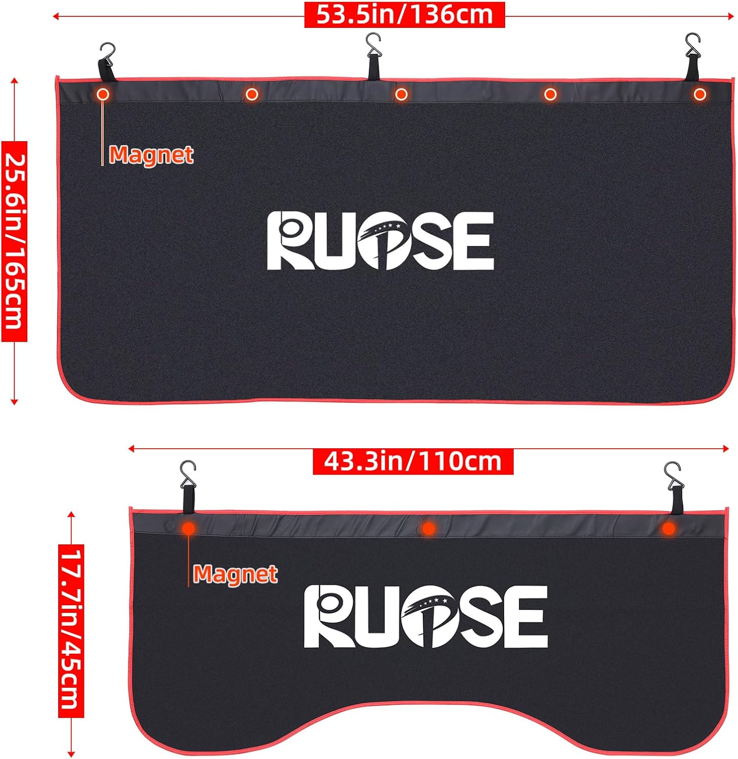 RUPSE Tapete magnético para guardabarros de mecánico automotriz, tapete protector para reparación de trabajos automotrices (negrorojo, mediano)