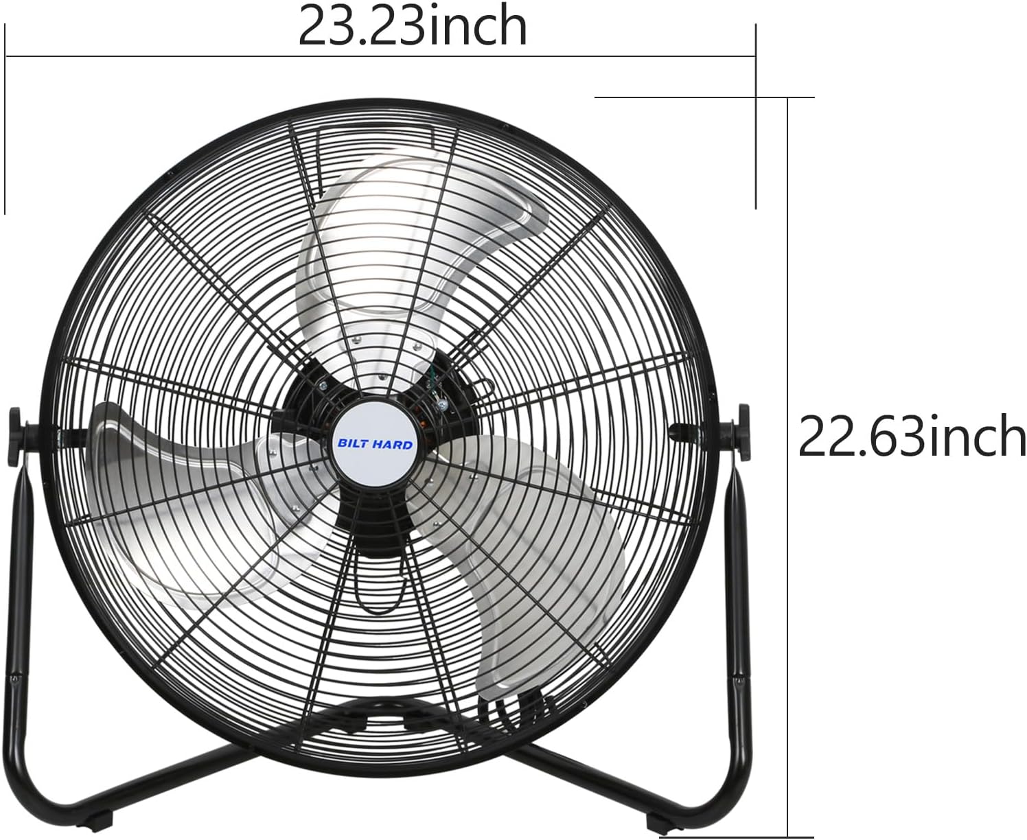 Ventilador de piso de alta velocidad de 20 pulgadas, ventilador de taller industrial de 3 velocidades de 4600 CFM con sistema de montaje en pared,