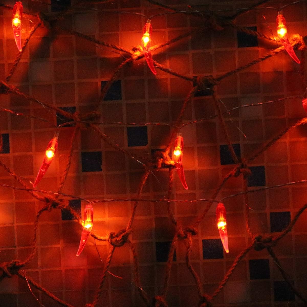Dreamworth Guirnalda de luces de chile rojo, 10 pies, 20 luces LED de chile, funciona con pilas, luces de hadas Contol para bodas, Año Nuevo chino,