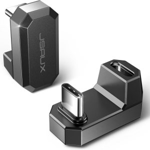 JSAUX Paquete de 2 adaptadores USB-C a USB-C de 180, ángulo de 180 grados USB-C macho a USB-C hembra USB C 4.0 PD de 100 W, compatible con ROG JSAUX Paquete de 2 adaptadores USB-C a USB-C de 180, ángulo de 180 grados USB-C macho a USB-C hembra USB C 4.0 PD de 100 W, compatible con ROG