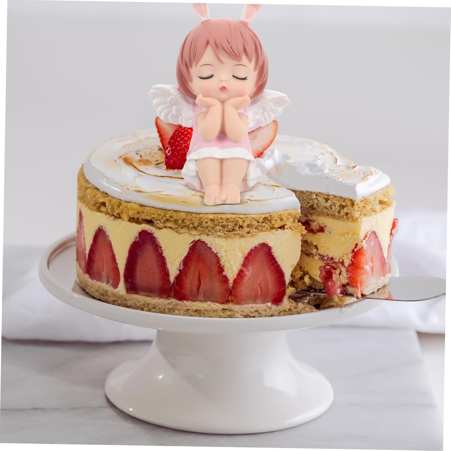 IMIKEYA Decoración de pastel de Annie, adorno de muñeca, figura de ángel, decoración de tartas de boda, mini figuras para tartas, adornos de coche,